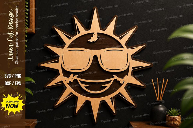 Sun Glasses Laser Cut Wall Art SVG Regulrcrative 