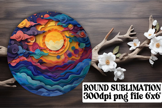 Sun-Kissed Charm: Sublimation Circle Keychain Set Sublimation afrosvg 