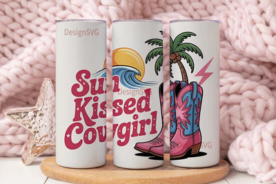 Sun Kissed Cowgirl 20oz Tumbler Sublimation DesignSVG 