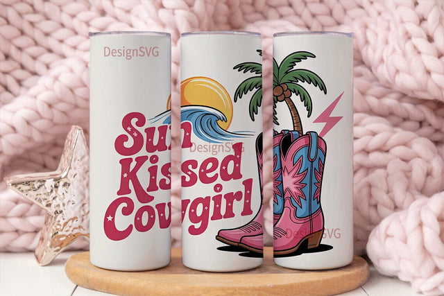 Sun Kissed Cowgirl 20oz Tumbler Sublimation DesignSVG 