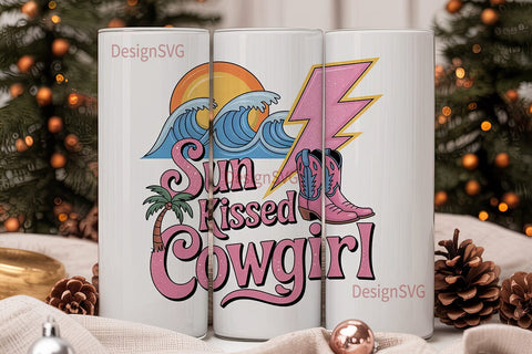 Sun Kissed Cowgirl 20oz Tumbler Sublimation DesignSVG 