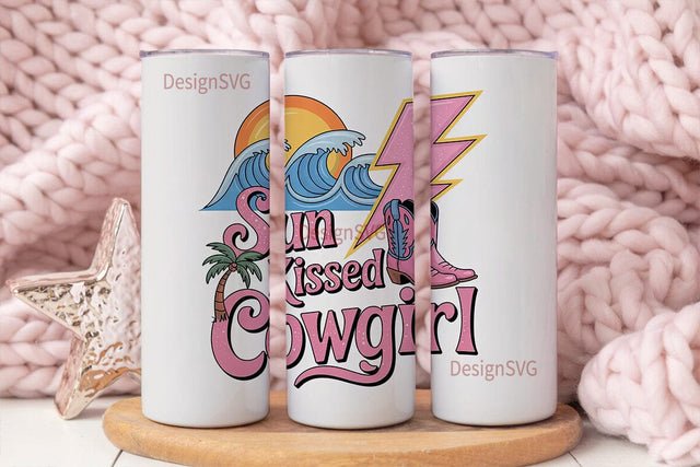Sun Kissed Cowgirl 20oz Tumbler Sublimation DesignSVG 