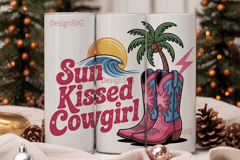 Sun Kissed Cowgirl 20oz Tumbler Sublimation DesignSVG 