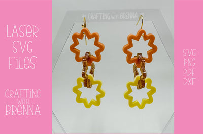 Sun Linked Earring Laser SVG File SVG Crafting With Brenna 