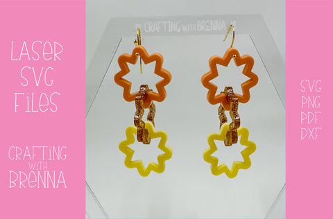 Sun Linked Earring Laser SVG File SVG Crafting With Brenna 