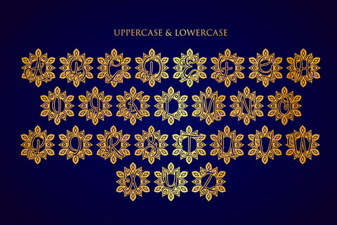 Sun Mandala Monogram Font Dm Letter Studio 