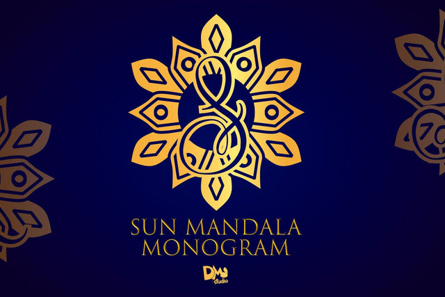 Sun Mandala Monogram Font Dm Letter Studio 