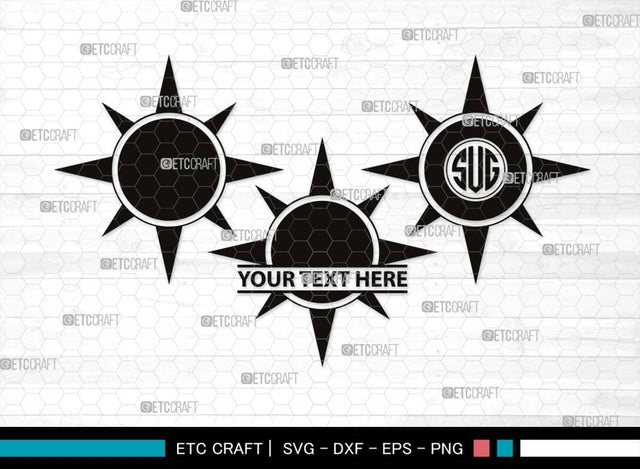Sun Monogram, Sun Silhouette, Sun SVG, Sunshine Svg, Sun Light Svg, Weather Svg, Sunny Svg, Sunset Svg, SB00537 SVG ETC Craft 