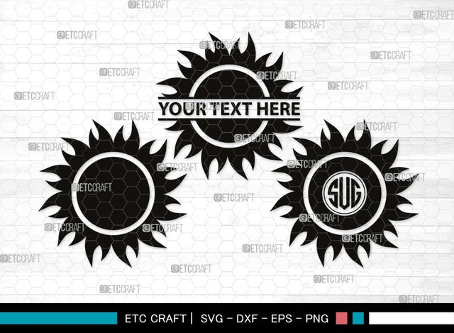 Sun Monogram, Sun Silhouette, Sun SVG, Sunshine Svg, Sun Light Svg, Weather Svg, Sunny Svg, Sunset Svg, SB00537 SVG ETC Craft 