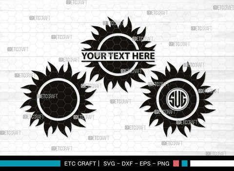 Sun Monogram, Sun Silhouette, Sun SVG, Sunshine Svg, Sun Light Svg, Weather Svg, Sunny Svg, Sunset Svg, SB00537 SVG ETC Craft 