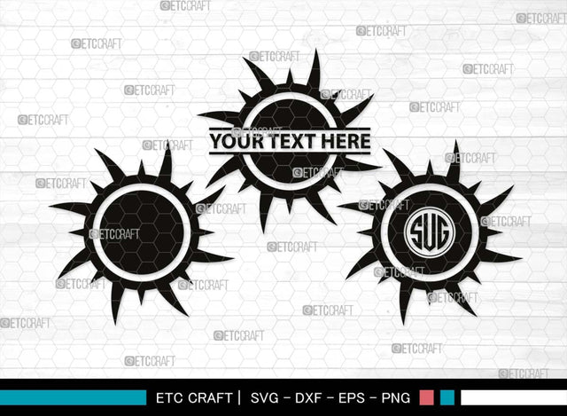 Sun Monogram, Sun Silhouette, Sun SVG, Sunshine Svg, Sun Light Svg, Weather Svg, Sunny Svg, Sunset Svg, SB00537 SVG ETC Craft 
