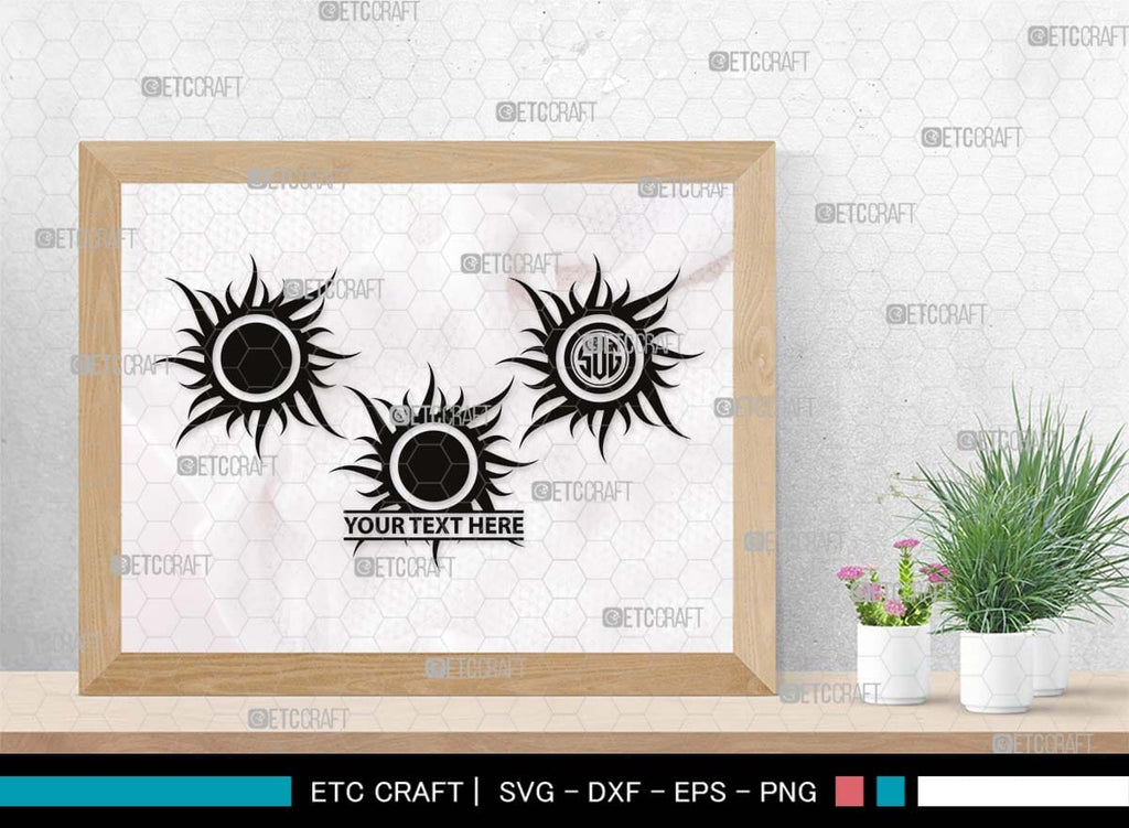 Sun Monogram, Sun Silhouette, Sun SVG, Sunshine Svg, Sun Light Svg ...