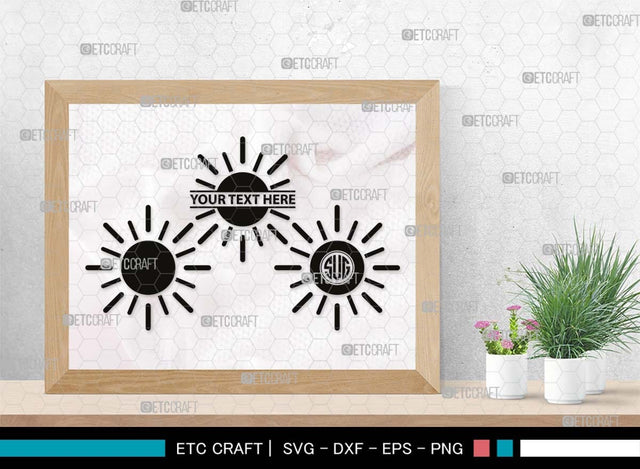 Sun Monogram, Sun Silhouette, Sun SVG, Sunshine Svg, Sun Light Svg, Weather Svg, Sunny Svg, Sunset Svg, SB00537 SVG ETC Craft 