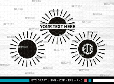 Sun Monogram, Sun Silhouette, Sun SVG, Sunshine Svg, Sun Light Svg, Weather Svg, Sunny Svg, Sunset Svg, SB00537 SVG ETC Craft 