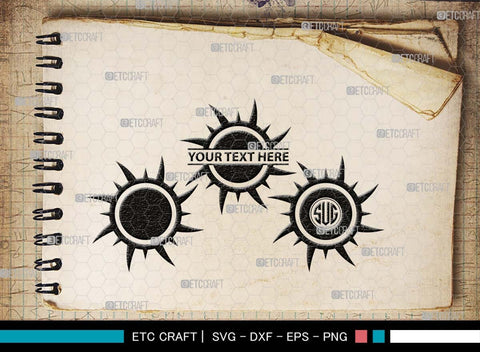 Sun Monogram, Sun Silhouette, Sun SVG, Sunshine Svg, Sun Light Svg, Weather Svg, Sunny Svg, Sunset Svg, SB00537 SVG ETC Craft 