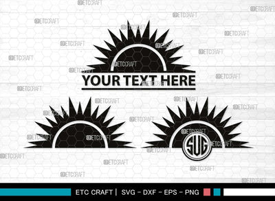 Sun Monogram, Sun Silhouette, Sun SVG, Sunshine Svg, Sun Light Svg, Weather Svg, Sunny Svg, Sunset Svg, SB00537 SVG ETC Craft 