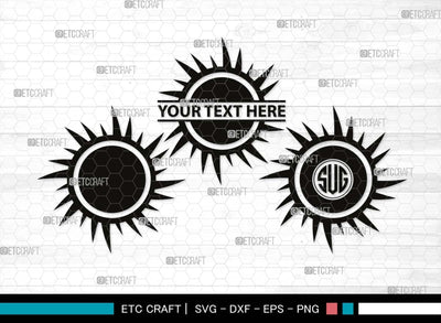Sun Monogram, Sun Silhouette, Sun SVG, Sunshine Svg, Sun Light Svg, Weather Svg, Sunny Svg, Sunset Svg, SB00537 SVG ETC Craft 