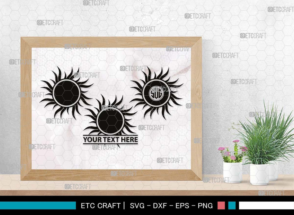 Sun Monogram, Sun Silhouette, Sun SVG, Sunshine Svg, Sun Light Svg ...