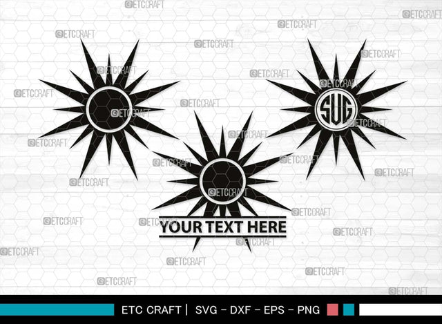Sun Monogram, Sun Silhouette, Sun SVG, Sunshine Svg, Sun Light Svg, Weather Svg, Sunny Svg, Sunset Svg, SB00537 SVG ETC Craft 