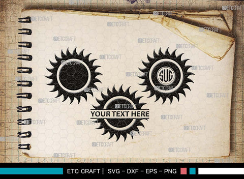 Sun Monogram, Sun Silhouette, Sun SVG, Sunshine Svg, Sun Light Svg, Weather Svg, Sunny Svg, Sunset Svg, SB00537 SVG ETC Craft 