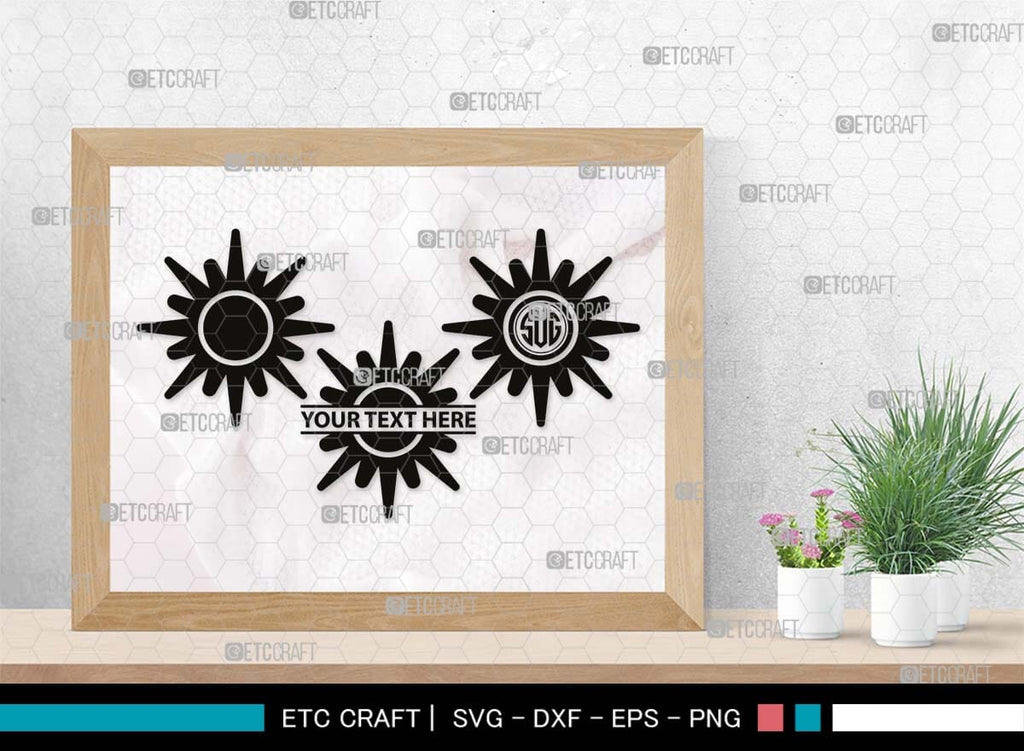 Sun Monogram, Sun Silhouette, Sun SVG, Sunshine Svg, Sun Light Svg ...