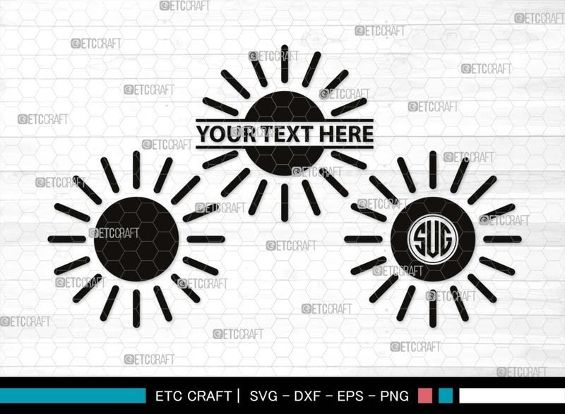Sun Monogram, Sun Silhouette, Sun SVG, Sunshine Svg, Sun Light Svg, We ...