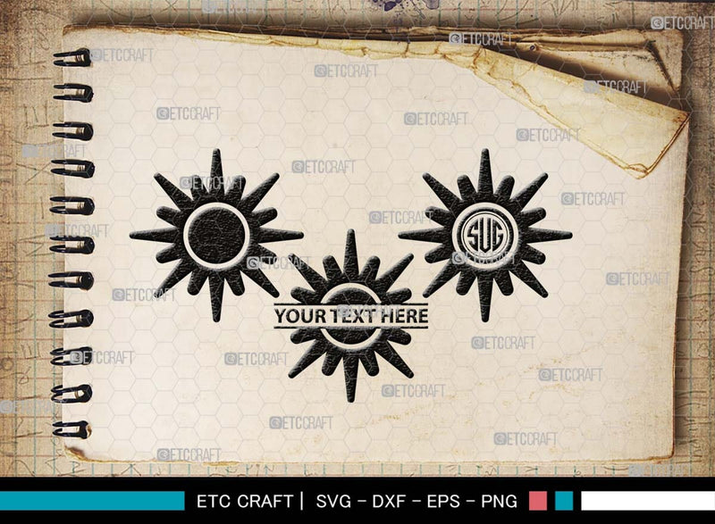 Sun Monogram, Sun Silhouette, Sun SVG, Sunshine Svg, Sun Light Svg ...
