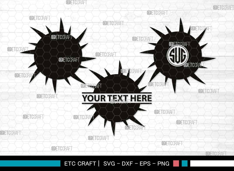 Sun Monogram, Sun Silhouette, Sun SVG, Sunshine Svg, Sun Light Svg, Weather Svg, Sunny Svg, Sunset Svg, SB00537 SVG ETC Craft 