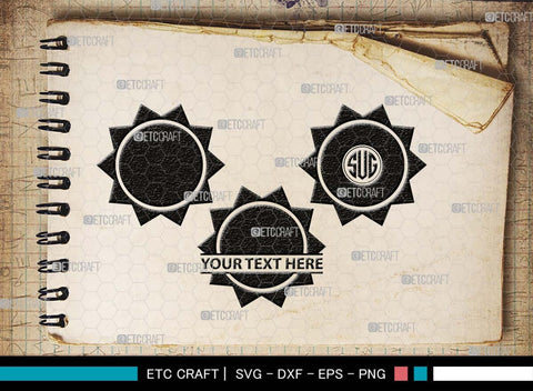 Sun Monogram, Sun Silhouette, Sun SVG, Sunshine Svg, Sun Light Svg, Weather Svg, Sunny Svg, Sunset Svg, SB00537 SVG ETC Craft 