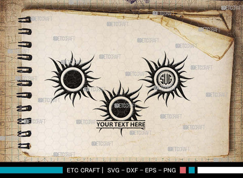 Sun Monogram, Sun Silhouette, Sun SVG, Sunshine Svg, Sun Light Svg, Weather Svg, Sunny Svg, Sunset Svg, SB00537 SVG ETC Craft 