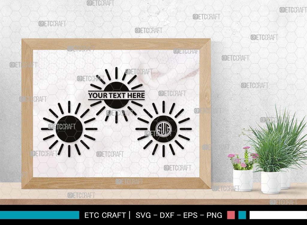 Sun Monogram, Sun Silhouette, Sun SVG, Sunshine Svg, Sun Light Svg, We ...