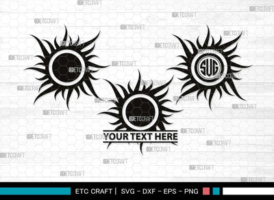 Sun Monogram, Sun Silhouette, Sun SVG, Sunshine Svg, Sun Light Svg, Weather Svg, Sunny Svg, Sunset Svg, SB00537 SVG ETC Craft 