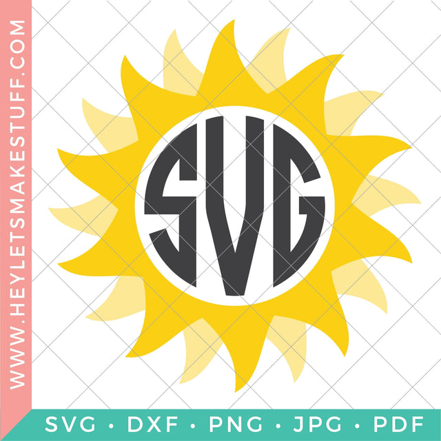 Sun Monogram SVG Hey Let's Make Stuff 