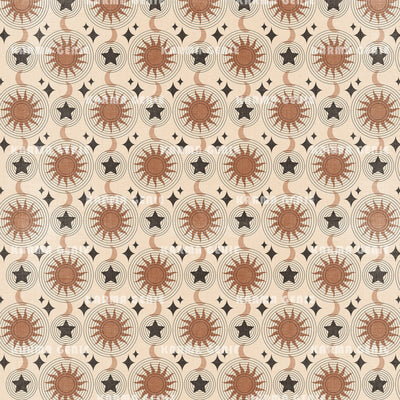 Sun Moon And Stars Bohemian Celestial Textured Pattern Digital Paper Digital Pattern Karma Genie Graphics 