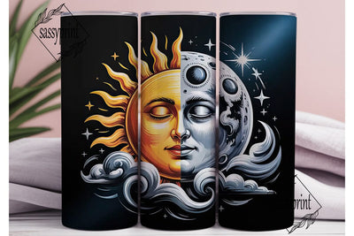 Sun Moon Celestial 20oz Tumbler Wrap Sublimation sassyprint 