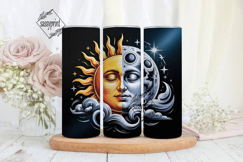 Sun Moon Celestial 20oz Tumbler Wrap Sublimation sassyprint 