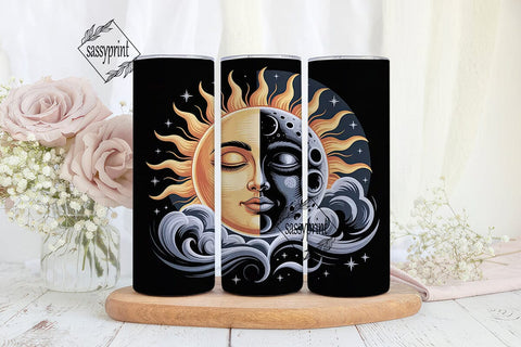 Sun Moon Celestial 20oz Tumbler Wrap Sublimation sassyprint 