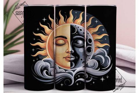 Sun Moon Celestial 20oz Tumbler Wrap Sublimation sassyprint 