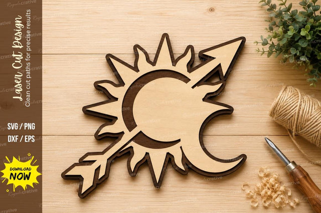 Sun Moon Celestial Laser Cut SVG Design SVG Regulrcrative 