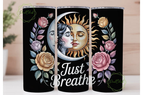 Sun & Moon Floral 20oz Tumbler Wrap Sublimation PixelChick 