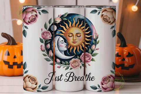 Sun & Moon Floral 20oz Tumbler Wrap Sublimation PixelChick 