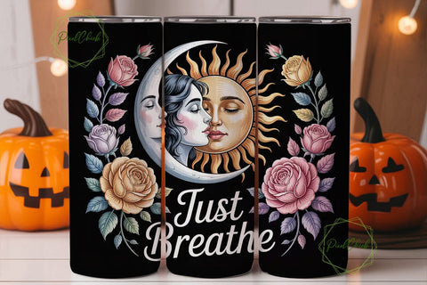 Sun & Moon Floral 20oz Tumbler Wrap Sublimation PixelChick 