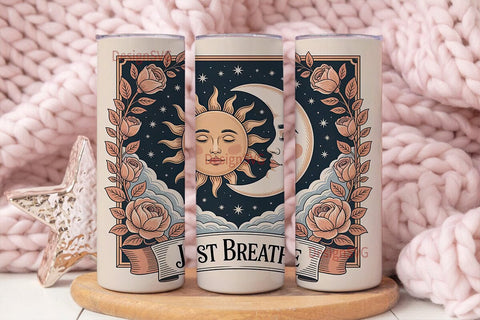 Sun & Moon Vintage 20oz Tumbler Wrap Sublimation DesignSVG 