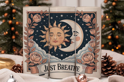 Sun & Moon Vintage 20oz Tumbler Wrap Sublimation DesignSVG 