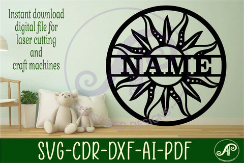 Sun name sign svg laser SVG APInspireddesigns 