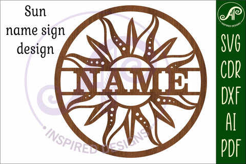 Sun name sign svg laser SVG APInspireddesigns 