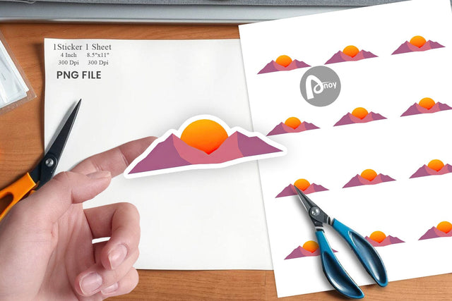 Sun over Mountains Sticker Sublimation artnoy 