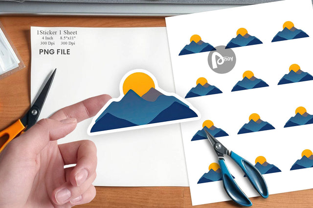 Sun over Mountains Sticker Sublimation artnoy 