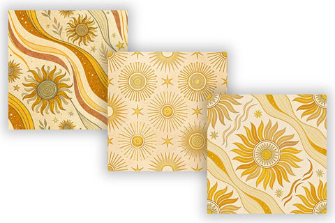 Sun Ray Seamless Pattern, Warm Yellow & Cream Gradient Digital Pattern FloridPrintables 