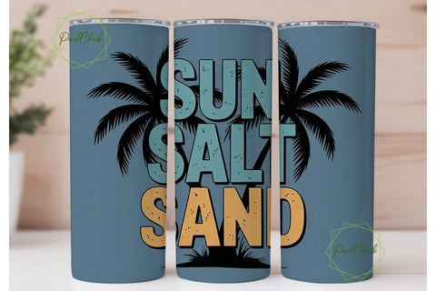 Sun Salt Sand 20oz Tumbler Wrap Sublimation PixelChick 